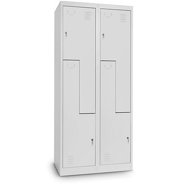 

Rauman kovová šatní dvojskříňka 'Z' 80 × 50 × 180 cm, cylindr. zámek, RAL 7035