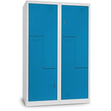 

Rauman kovová šatní dvojskříňka 'Z' 120 × 50 × 180 cm, cylindr. zámek, RAL 5012