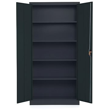 

Rauman univerzální kovová skříň 90 × 40 × 185 cm, cylindr. zámek, RAL 7016