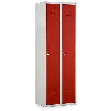 

Rauman kovová šatní dvojskříňka 60 × 50 × 180 cm, cylindr. zámek, RAL 3000