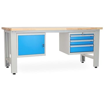 

Rauman pracovní stůl Solid OAK-13, délka 210 cm, 2 závěsné boxy, dub