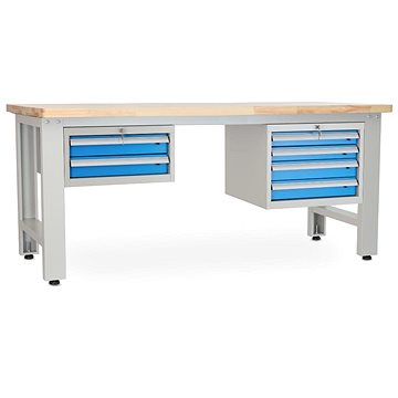 

Rauman pracovní stůl Solid OAK-24, délka 210 cm, 2 závěsné boxy, dub