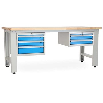 

Rauman pracovní stůl Solid OAK-32, délka 210 cm, 2 závěsné boxy, dub