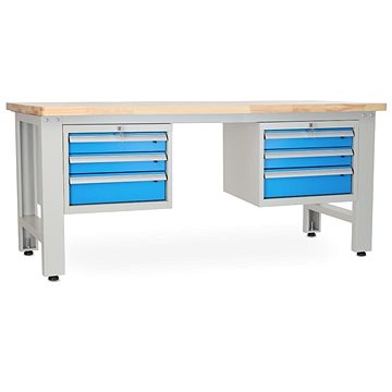 

Rauman pracovní stůl Solid OAK-33, délka 210 cm, 2 závěsné boxy, dub