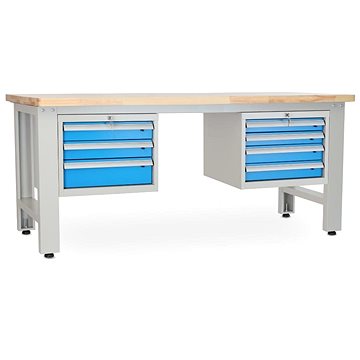 

Rauman pracovní stůl Solid OAK-34, délka 210 cm, 2 závěsné boxy, dub