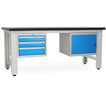 

Rauman pracovní stůl Solid MDF-31, délka 210 cm, 2 závěsné boxy, černý