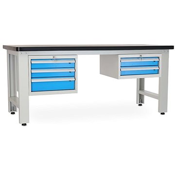 

Rauman pracovní stůl Solid MDF-32, délka 210 cm, 2 závěsné boxy, černý