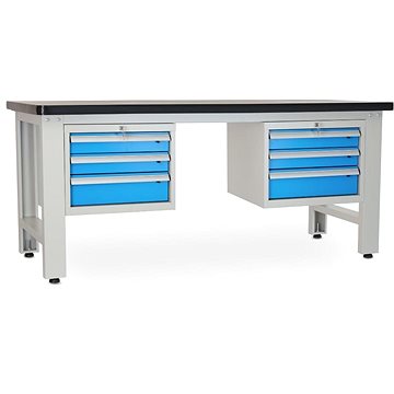 

Rauman pracovní stůl Solid MDF-33, délka 210 cm, 2 závěsné boxy, černý