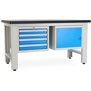 

Rauman pracovní stůl Solid MDF-41, délka 150 cm, 2 závěsné boxy, černý