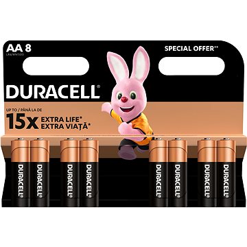 Duracell Basic alkalická baterie 8 ks (AA) - Jednorázová baterie