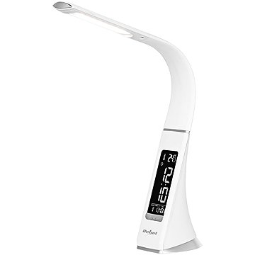Rebel KOM1009-1 Stolní LED lampa s meteo stanicí bílá