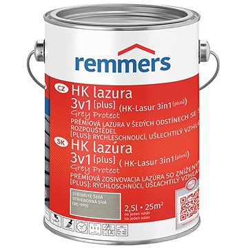 

Remmers HK Lazura 3v1 Grey Protect [plus] 2,5 l Silbergrau / Stříbřitě šedá