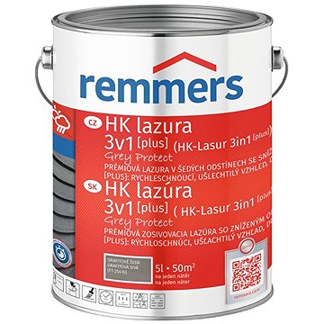

Remmers HK Lazura 3v1 Grey Protect [plus] 5 l Graphitgrau / Grafitová šedá