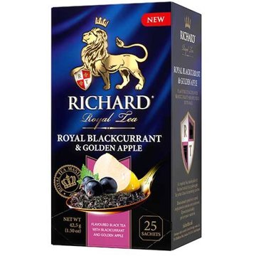 

RICHARD Royal Blackcurrant & Golden Apple 42,5 g (25 sáčků, černý čaj)