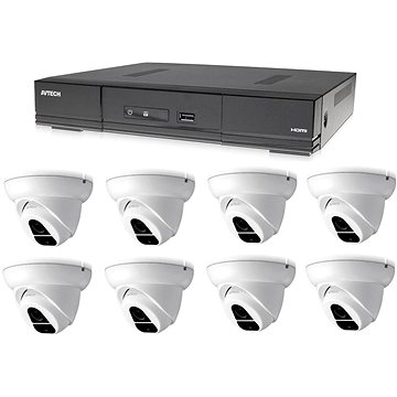 

AVTECH 1x DVR DGD1009AV a 8x 2MPX Dome kamera DGC1004XFT