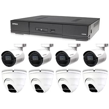 AVTECH 1x DVR DGD1009AV, 4x 5MPX Dome kamera DGC5205TSE a 4x 5MPX Bullet kamera DGC5105T