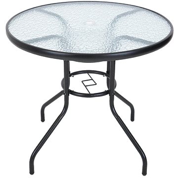 

ROJAPLAST Zahradní stůl, kovový se skleněnou deskou ZWMT, průměr 80 cm