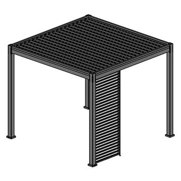 

ROJAPLAST Zástěna - pergola bioklimatická panel, horizontální, fixní lamely 1,3 m, antracit