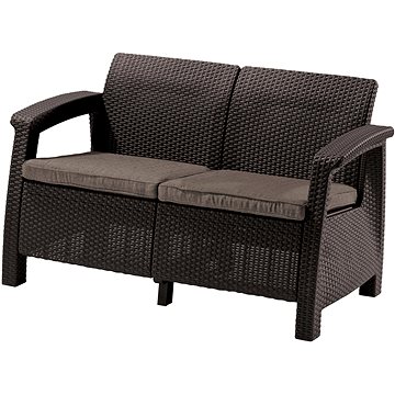 

KETER Lavice zahradní CORFU LOVE SEAT, 128 cm, hnědá