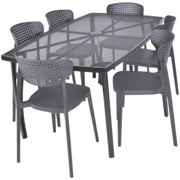 

ROJAPLAST Set zahradního nábytku ZWMT-24 zahradní stůl 1 + 6 zahradních židlí AIRE
