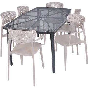 

ROJAPLAST Set zahradního nábytku ZWMT-24 zahradní stůl 1 + 6 zahradních židlí AIRE ARMCHAIR