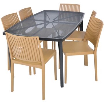 

ROJAPLAST Set zahradního nábytku ZWMT-24 zahradní stůl 1 + 6 zahradních židlí BARS