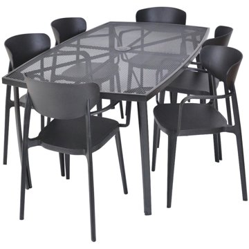 

ROJAPLAST Set zahradního nábytku ZWMT-24 zahradní stůl 1 + 6 zahradních židlí MARE ARMCHAIR