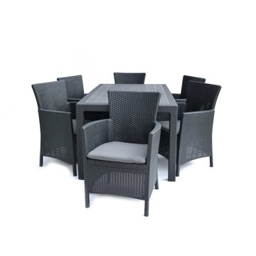 

ROJAPLAST Set zahradního nábytku MELODY zahradní stůl 1 + 6 zahradních židlí IOWA