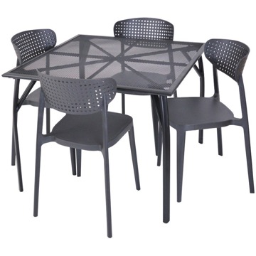 

ROJAPLAST Set zahradního nábytku ZWMT-90 zahradní stůl 1 + 4 zahradní židle AIRE