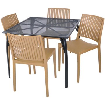 

ROJAPLAST Set zahradního nábytku ZWMT-90 zahradní stůl 1 + 4 zahradní židle BARS