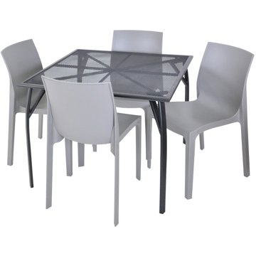 

ROJAPLAST Set zahradního nábytku ZWMT-90 zahradní stůl 1 + 4 zahradní židle EMMA