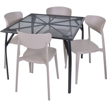 

ROJAPLAST Set zahradního nábytku ZWMT-90 zahradní stůl 1 + 4 zahradní židle MARE