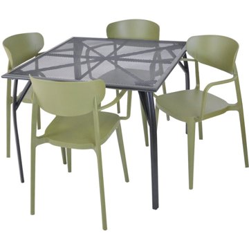 

ROJAPLAST Set zahradního nábytku ZWMT-90 zahradní stůl 1 + 4 zahradní židle MARE ARMCHAIR