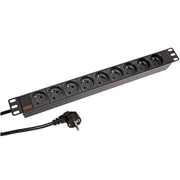 

Roline 19'' napájecí panel 1U, 9 × zásuvka CZ, černý, 2 m