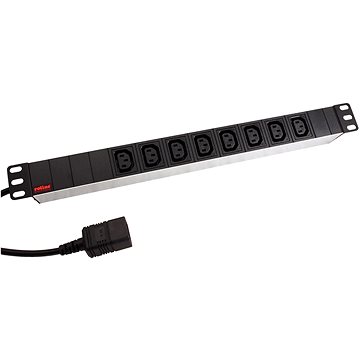 

Roline 19" napájecí panel 1U, 8 × zásuvka C13, vidlice C20, hliník, kabel 2 m