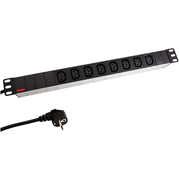 

Roline 19" napájecí panel 1U, 8 × zásuvka C13, hliník, kabel 2 m
