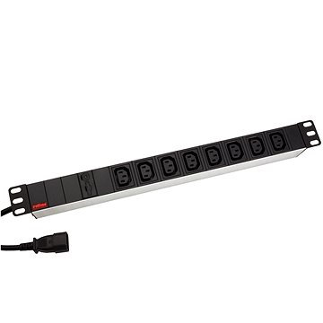

Roline 19" napájecí panel 1U, 8 × zásuvka C13, vidlice IEC320 C14, hliník, 2 m