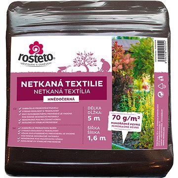 

ROSTETO Textilie netkaná, 1.6 x 5m, 70g/m2, hnědočerná