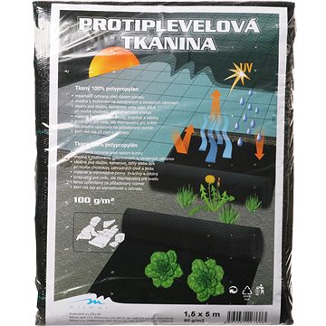 

ROSTETO Textilie tkaná, 1.5 x 5m, 90g/m2, černá