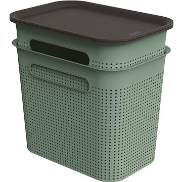 

Rotho BRISEN Set boxů s víkem 7 l 2 ks, zelená