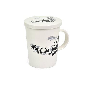 

Royal Tea Porcelánový hrnek se sítkem bílý Panda