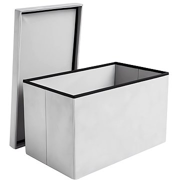 Ruhhy 25994 Taburet skládací látkový, 60 × 30 × 30 cm, nosnost 80 kg, světle šedý