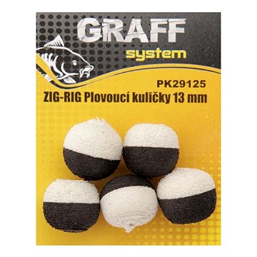 Graff Zig-Rig Plovoucí kulička 13mm Černá/Bílá 5ks - Umělá nástraha