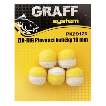 

Graff Zig-Rig Plovoucí kulička 10mm Žlutá/Bílá 5ks