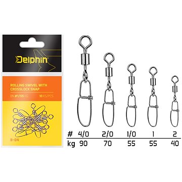 

Delphin Rolling Swivel with Crosslock Snap Velikost 2 40kg 10ks