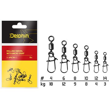 

Delphin Rolling Swivel with Micro Snap Velikost 4 18kg 10ks