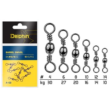 

Delphin Barrel Swivel A-02 Velikost 4 30kg 10ks