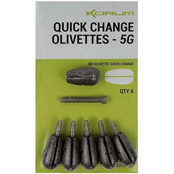 

KORUM Rychlovýměnná zátěž Quick Change Olivettes 6 g 2 × 5 ks