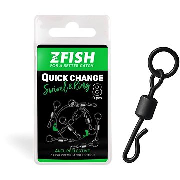 

Zfish Obratlík Quick Change Swivel with Ring Velikost 8, 2 × 10 ks