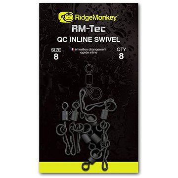

RidgeMonkey RM-Tec Quick Change Inline Swivel Velikost 8 8ks